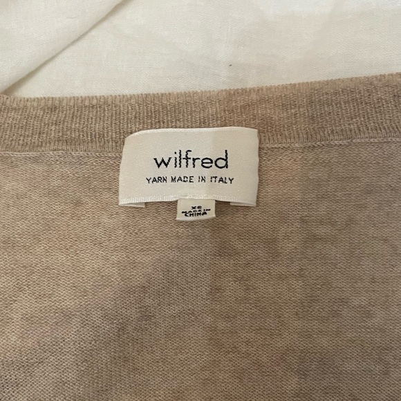 Aritzia Wilfred Balzac Sweater Crew-neck Silk Cotton Cashmere XS Beige - Picture 4 of 6